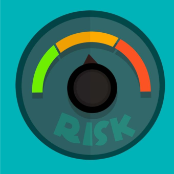 A picture of the risk indicator on a blue background.